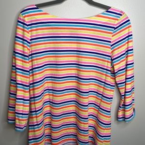 Lilly Pulitzer Neon Striped 3/4 Length Top